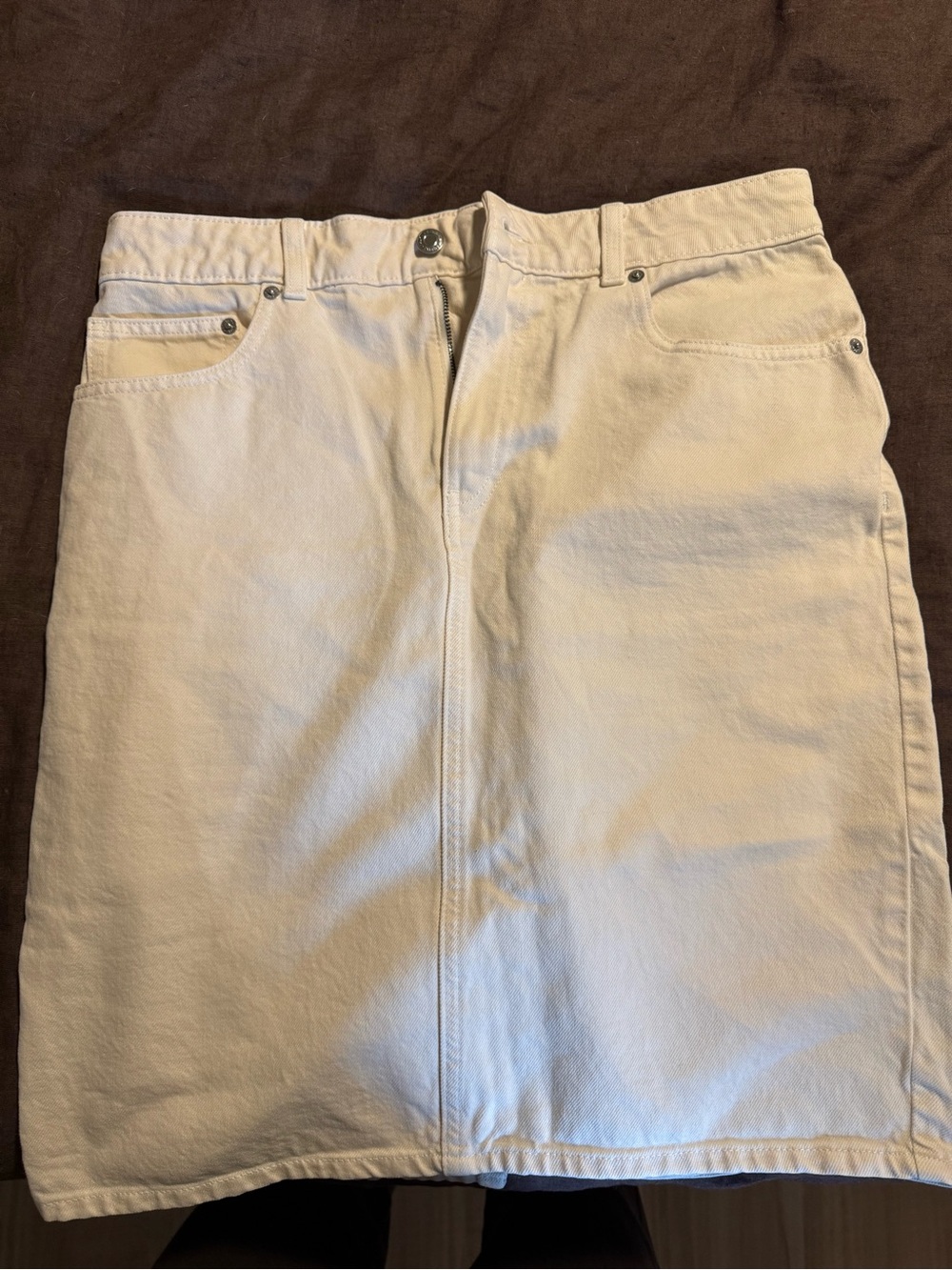 H&M Off-White Denim Shorts